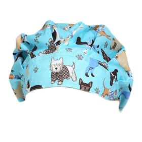 Cotton Men Women Work Cap Adjustable Tie Back Scrub Cap Bouffant Hats Blue Scrub Cap, Dogs